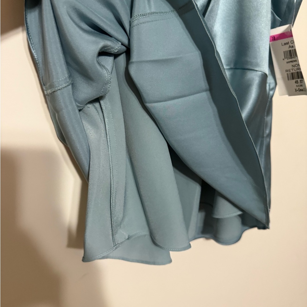 $325 Cinq a Sept ravine blue Amari Twist Cutout Silk Tank Top Sleeveless xs - Picture 4 of 10
